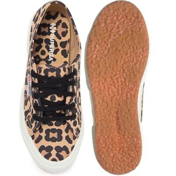 NWT Superga 2750 Fantasy Cotu sneakers leopards print  NEW 7.5 - Picture 1 of 9
